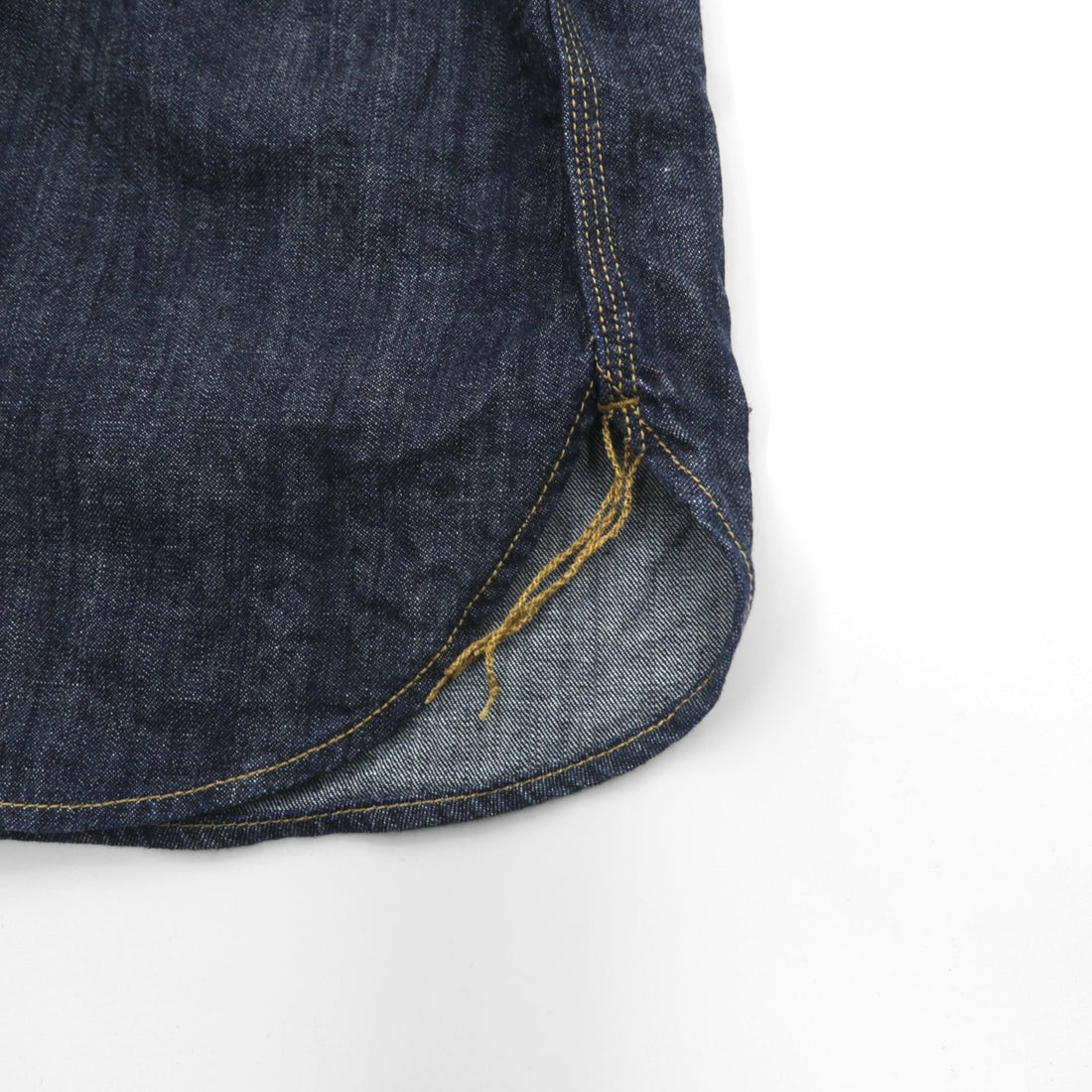 HOUSTON USACotton Denim Work Shirt, Size L, Navy/Indigo, Triple-Needle Stitching, Open Loop, 2024 Model