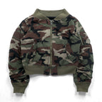 JOHN LAWRENCE SULLIVAN クロップド MA-1 フライトジャケット 短丈 FREE カーキ カモフラ リップストップ BZ17-01-09 日本製