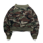 JOHN LAWRENCE SULLIVAN クロップド MA-1 フライトジャケット 短丈 FREE カーキ カモフラ リップストップ BZ17-01-09 日本製