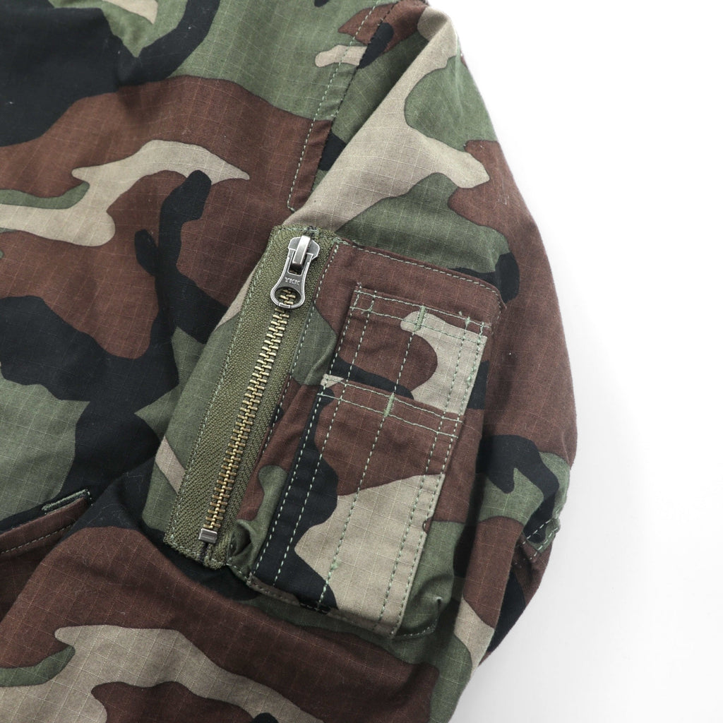 JOHN LAWRENCE SULLIVAN クロップド MA-1 フライトジャケット 短丈 FREE カーキ カモフラ リップストップ BZ17-01-09 日本製