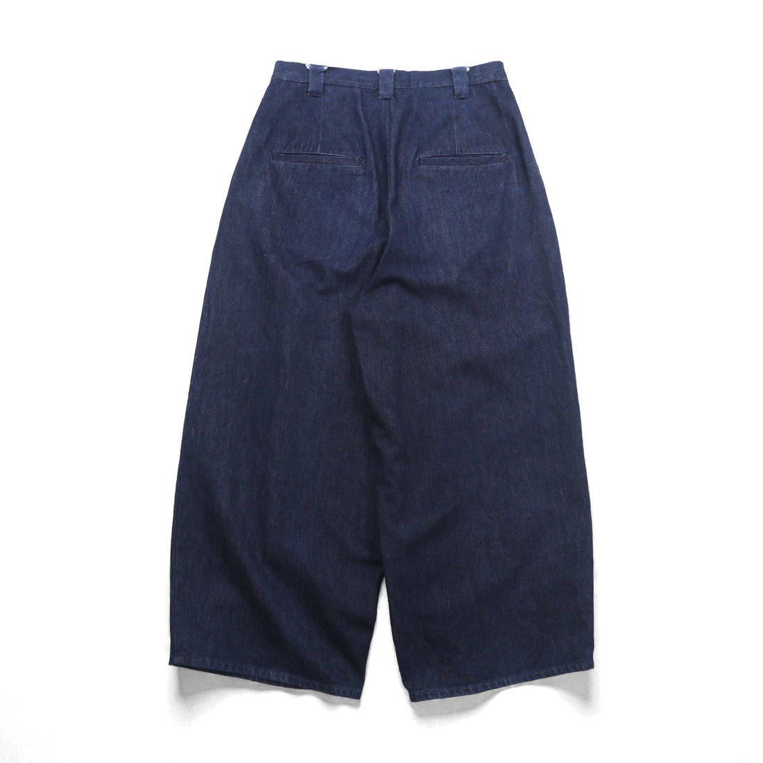 VU Select Denim Wide Knee Pants, Size L, Indigo, Tucked Pleats, Made in Japan (vu-a22-kb09)