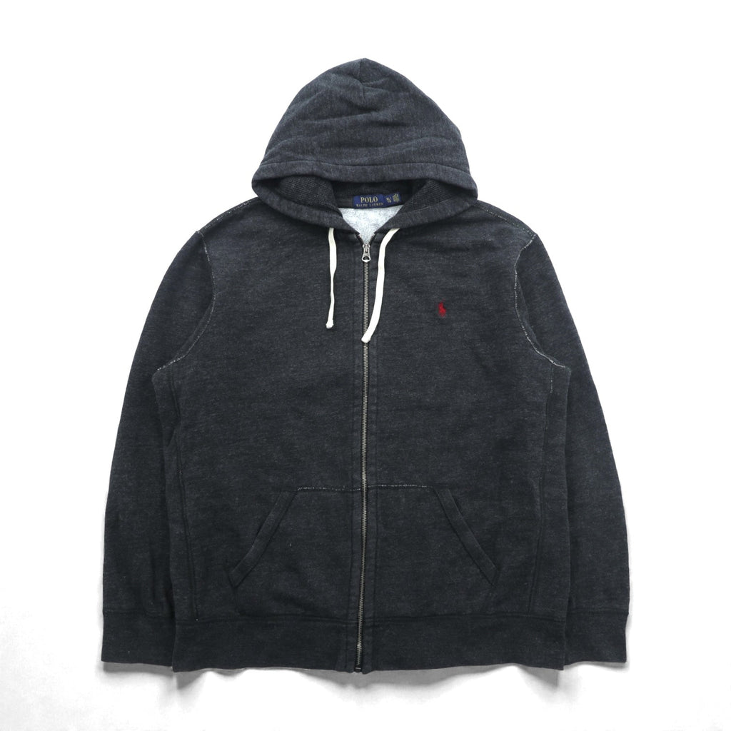 Polo Ralph Lauren Reverse Weave Zip Hoodie XL Charcoal Gray Small Pony Embroidery