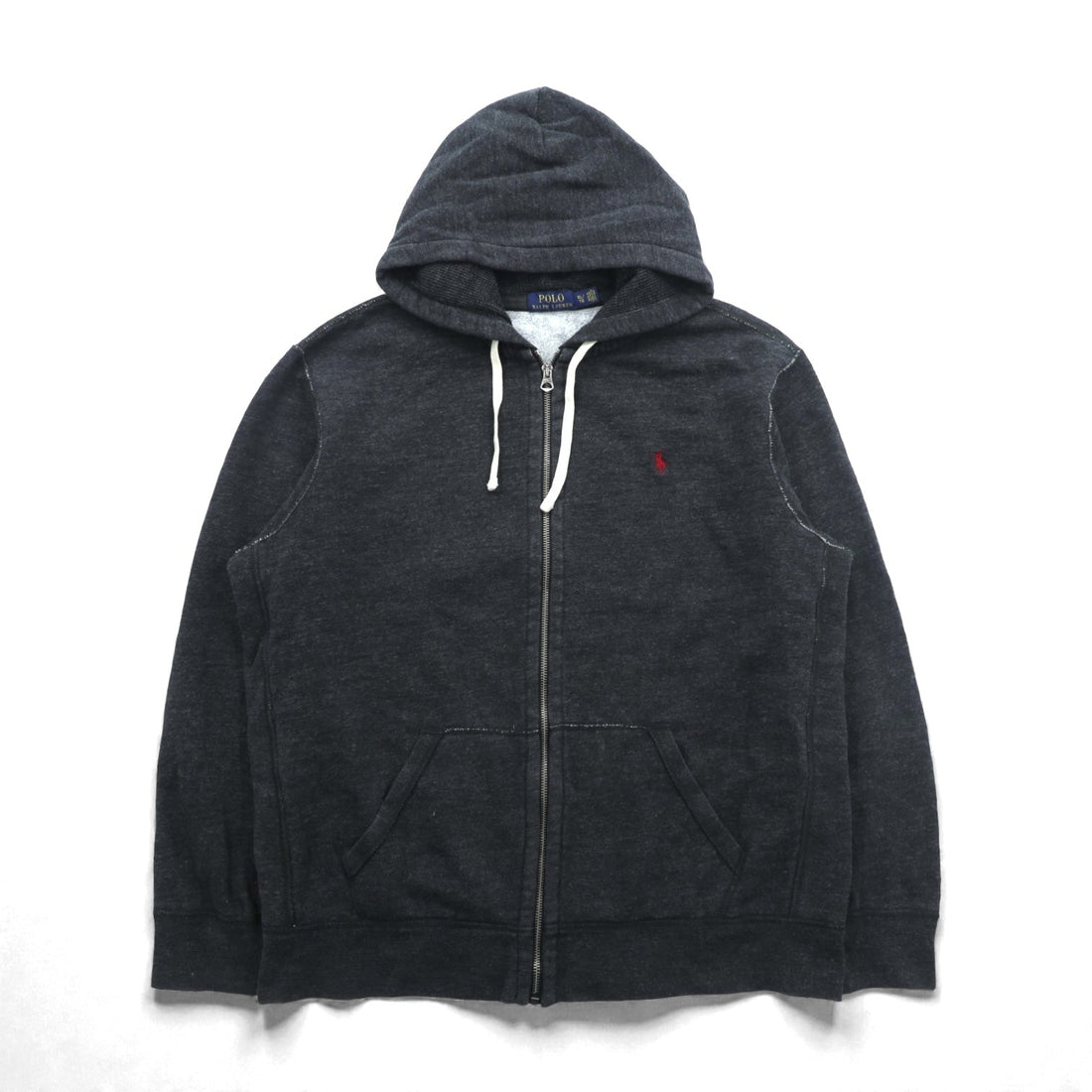 Polo Ralph Lauren Reverse Weave Zip Hoodie XL Charcoal Gray Small Pony Embroidery
