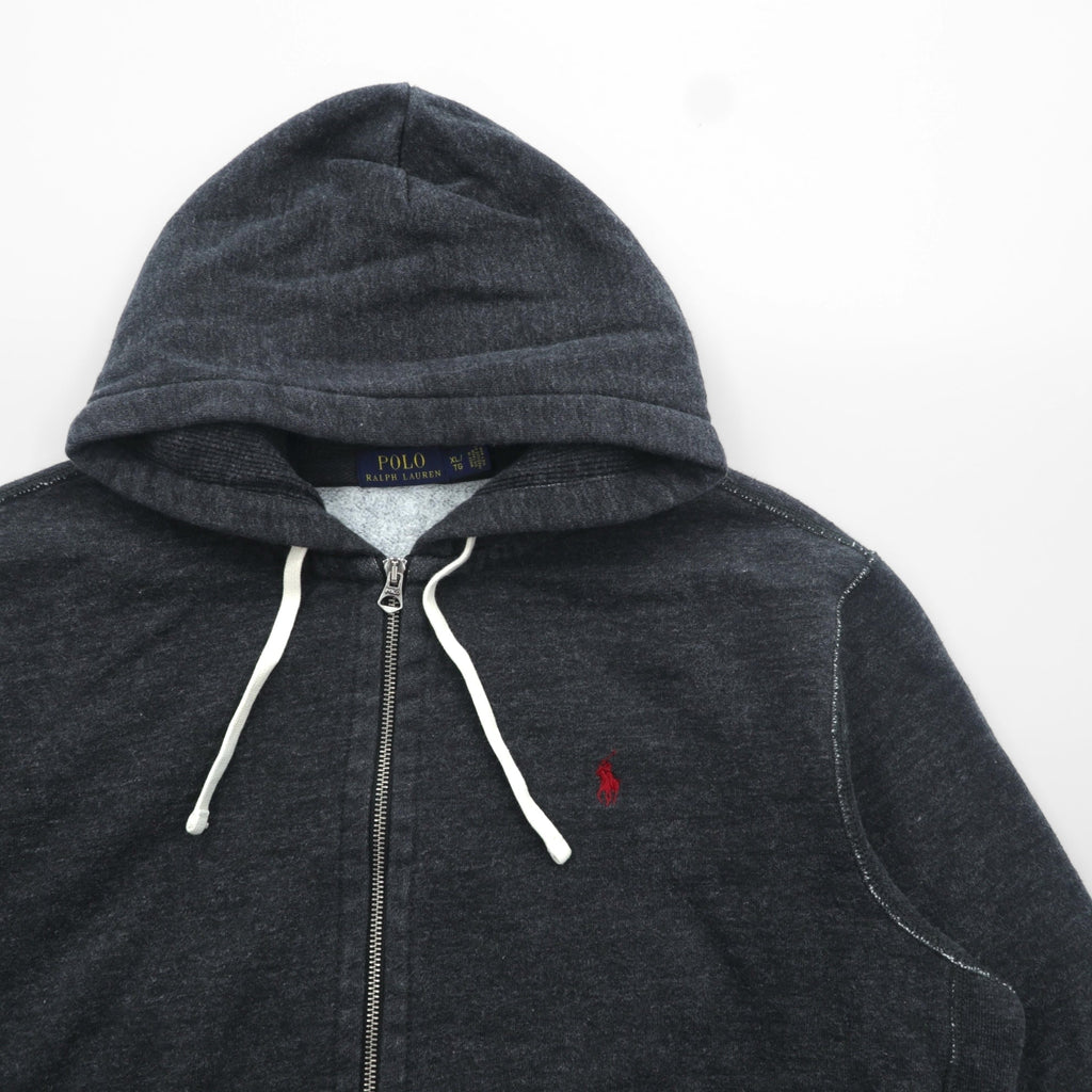 Polo Ralph Lauren Reverse Weave Zip Hoodie XL Charcoal Gray Small Pony Embroidery