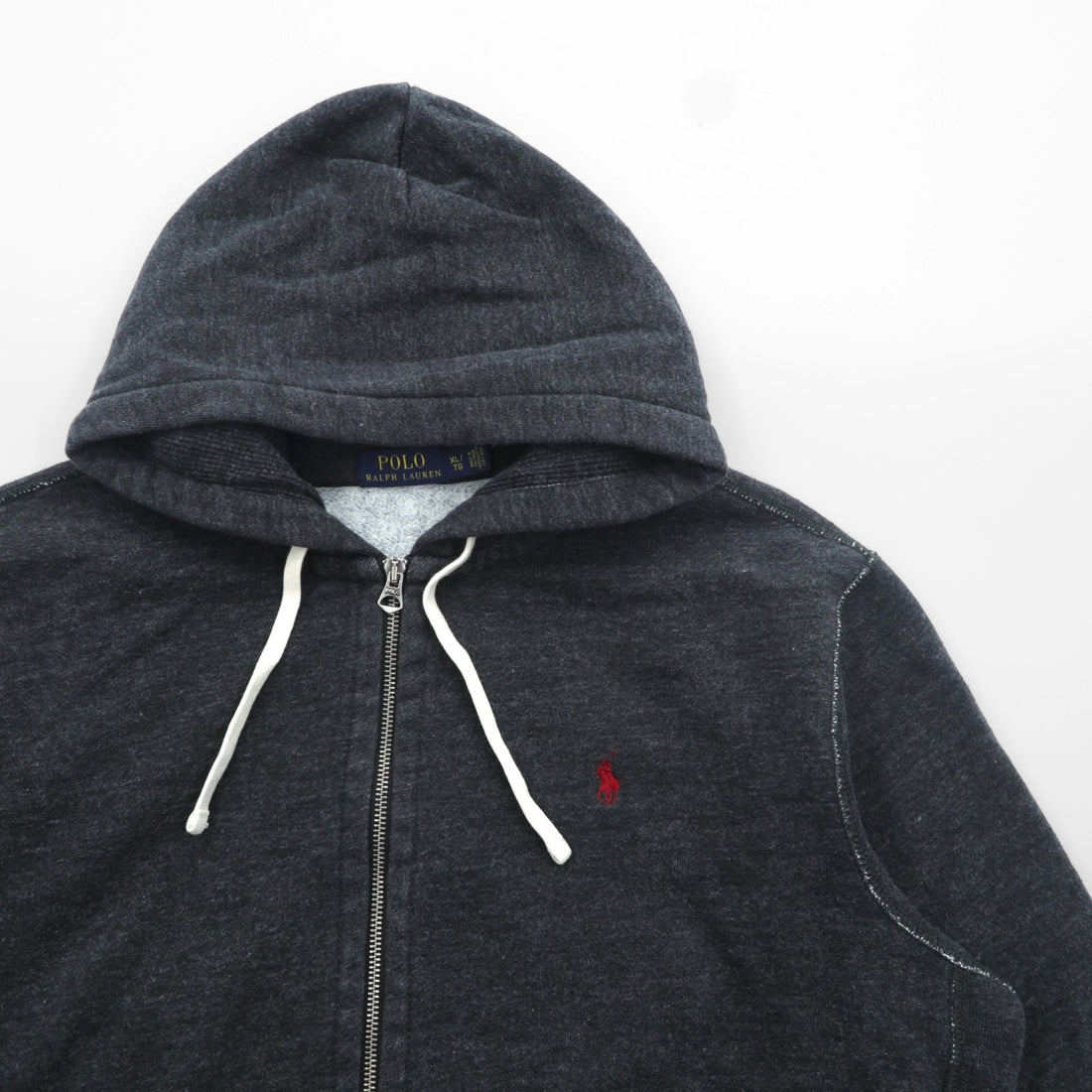Polo Ralph Lauren Reverse Weave Zip Hoodie XL Charcoal Gray Small Pony Embroidery