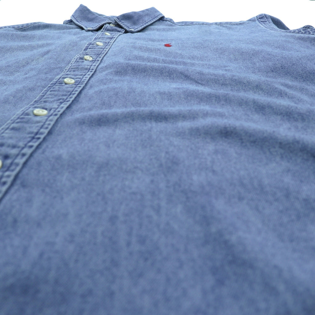 Ralph Lauren 90s Button-Down Denim Shirt, Size 2XL, Indigo Blake with Small Pony Embroidery