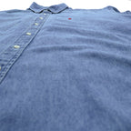 Ralph Lauren 90s Button-Down Denim Shirt, Size 2XL, Indigo Blake with Small Pony Embroidery