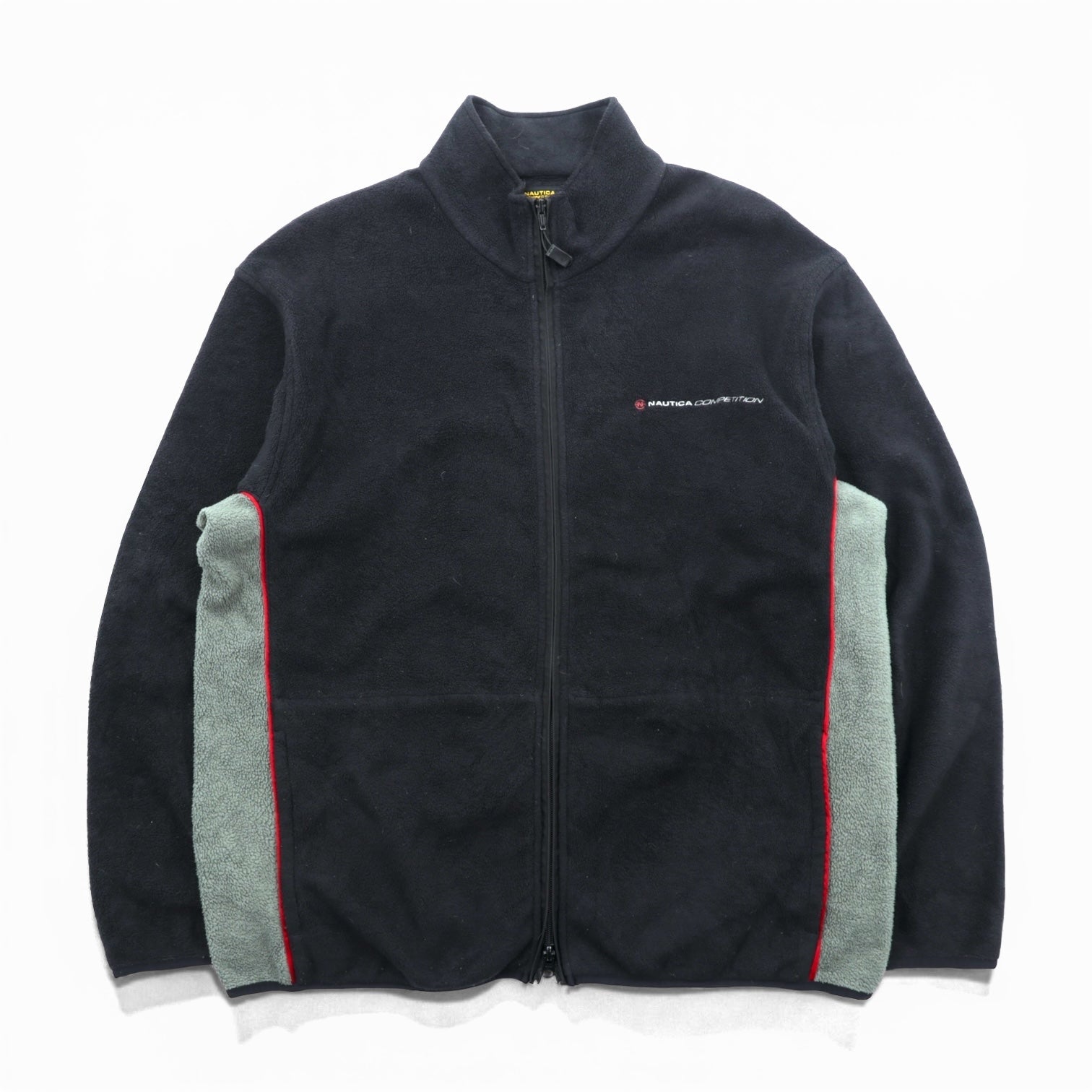 NAUTICA 00年代 USA製 ダブルジップ フリースジャケット L ブラック