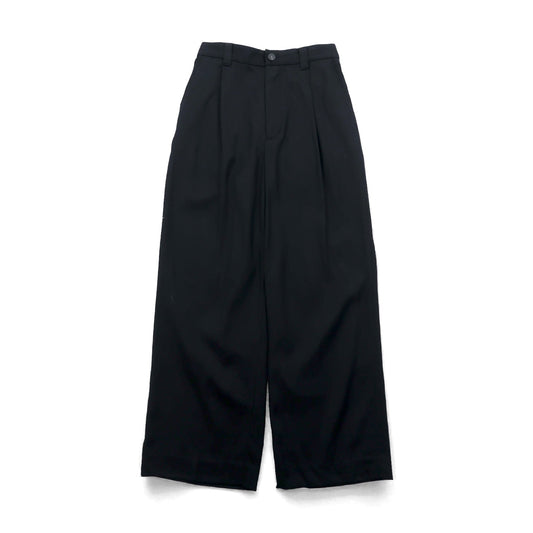 MAISON SPECIAL カルゼ ウール ギャバ 1タック イージー ワイドパンツ スラックス M ブラック フレア ブーツカット 11202461312 ユニセックス