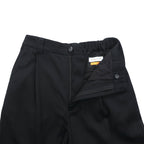 MAISON SPECIAL カルゼ ウール ギャバ 1タック イージー ワイドパンツ スラックス M ブラック フレア ブーツカット 11202461312 ユニセックス