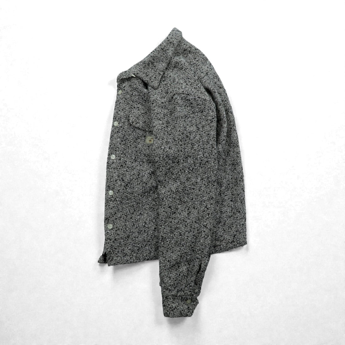 GANGSTERVILLE Open Collar Knep Tweed Work Shirt, Size S, Chest Pocket, Two-Face, GSV-17-AW, Made in Japan