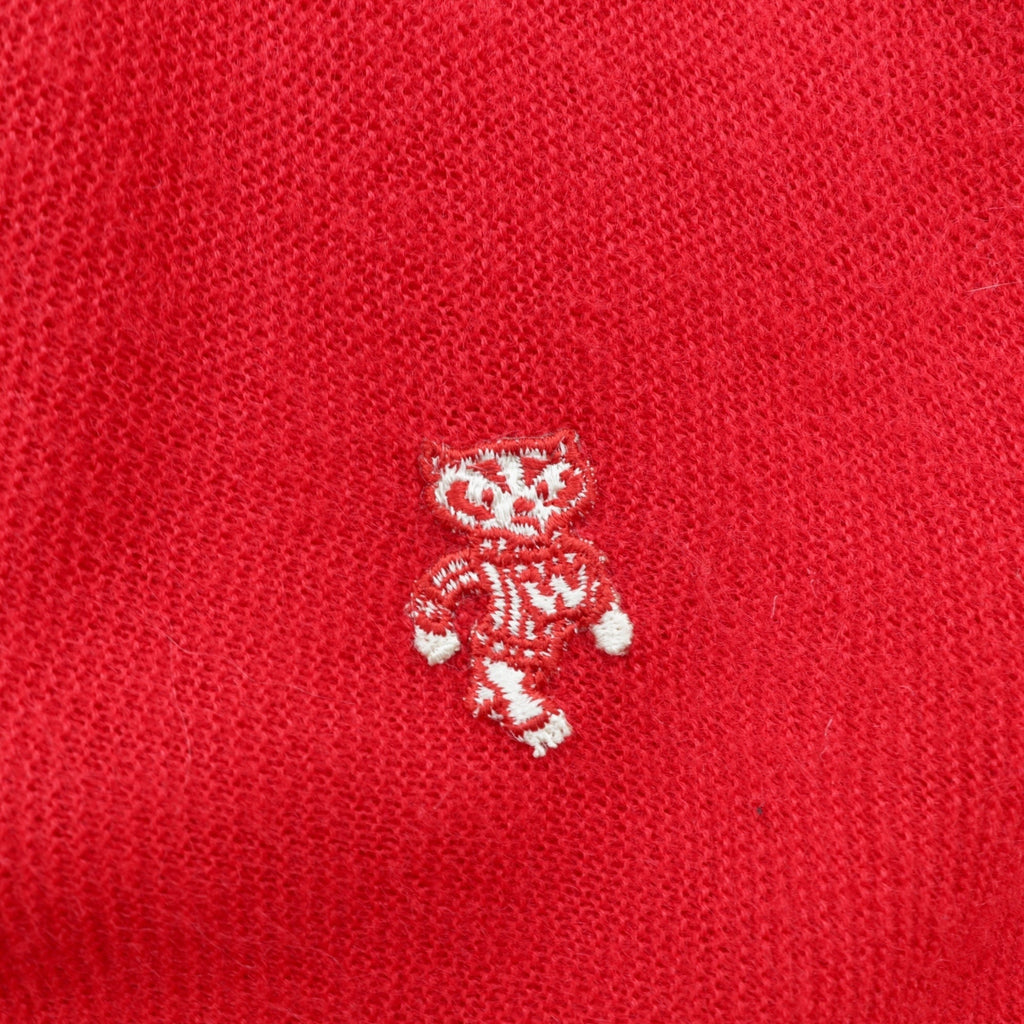 The FOX Collection by JC PENNEY 80年代 USA製 ヴィンテージ Vネック ニット セーター XL レッド ワンポイントロゴ
