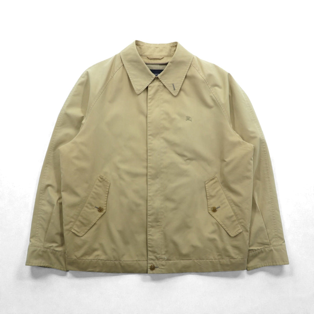 BURBERRY Made in Japan Swing Top Harrington Jacket L Beige Chin Strap One Point Logo
