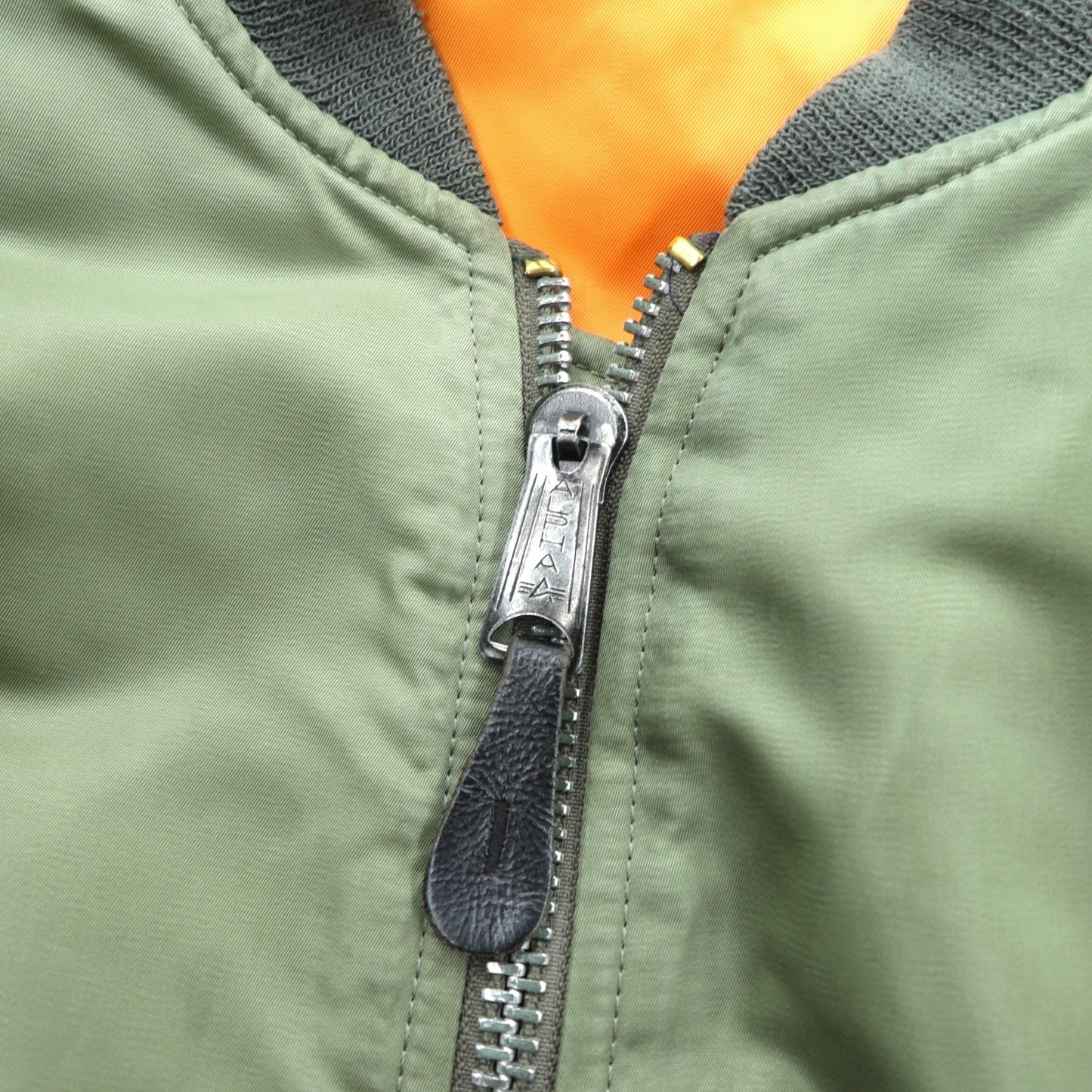 ALPHA INDUSTRIES 90年代 USA製 USAF MA-1 フライトジャケット ボンバージャケット M カーキ ナイロン リバーシブル ミリタリー