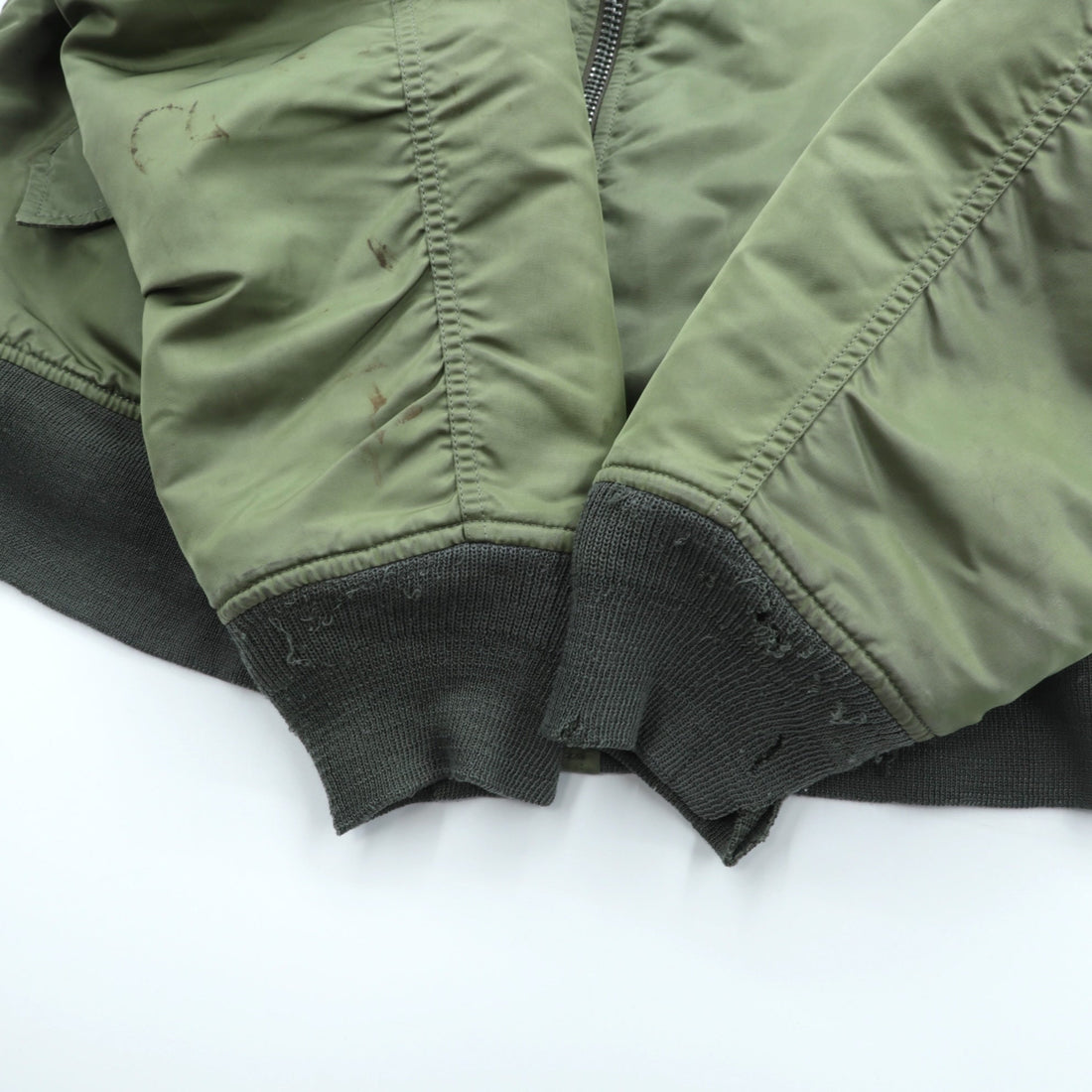ALPHA INDUSTRIES 90s Made in USA USAF MA-1 Flight Bomber Jacket, Size M, Khaki Nylon, Reversible, Military