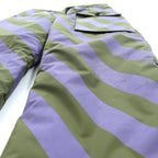 MASH アウトドア 中綿パンツ ダウンパンツ M ストライプ ナイロン 裾ジップ ブーツカット MS-TRA-08