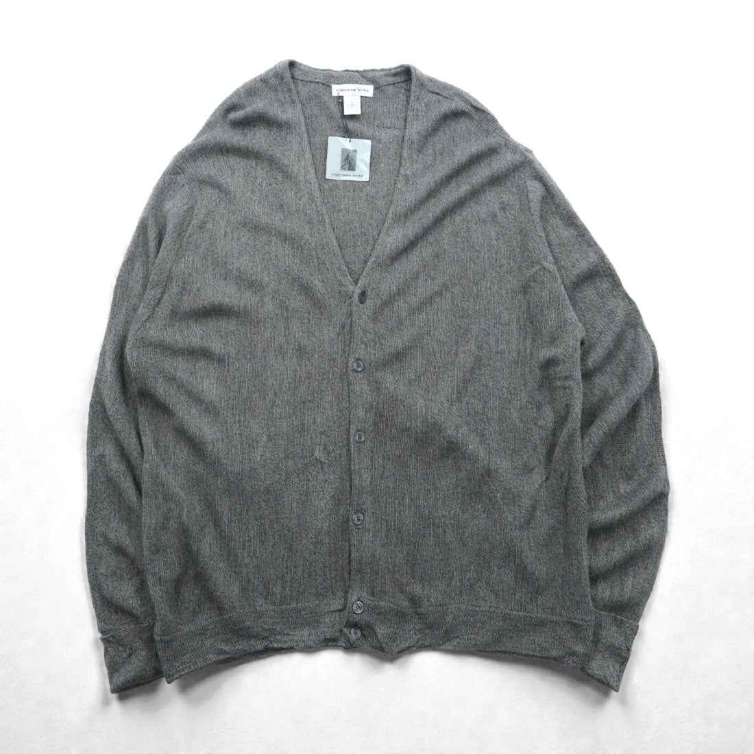 Cypress Links V-Neck Knit Cardigan, XL, Gray Acrylic, Unused