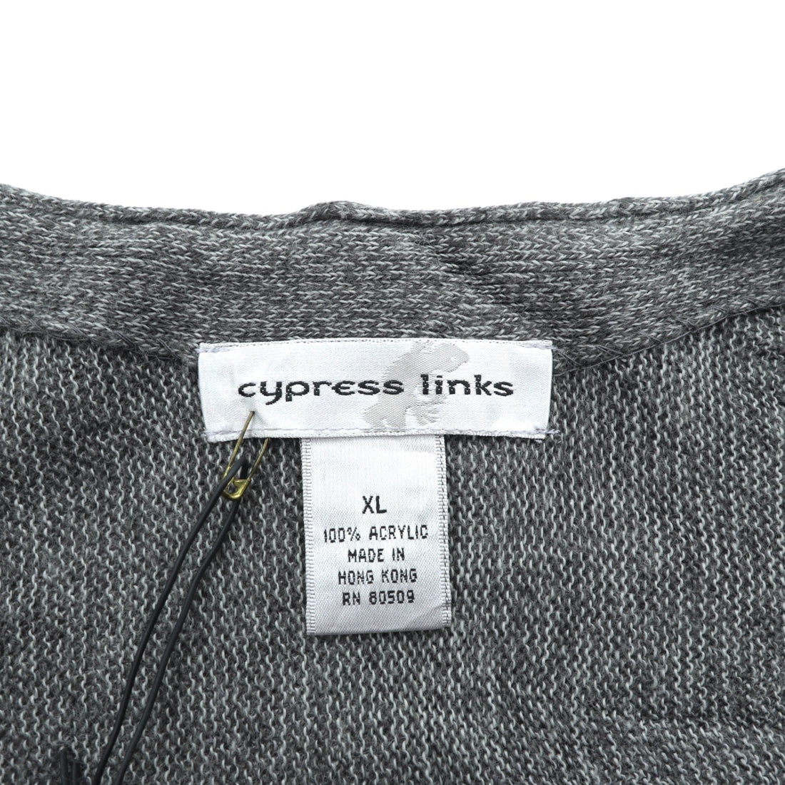 Cypress Links Vネック ニット カーディガン XL グレー アクリル 未使用品