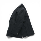 Christian Dior 80s Made in Japan Vintage Peak Lapel Double-Breasted Leather Tailored Jacket, XL Gray Wool with Metal Buttons