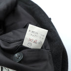 Christian Dior 80s Made in Japan Vintage Peak Lapel Double-Breasted Leather Tailored Jacket, XL Gray Wool with Metal Buttons