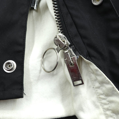 foot the coacher × The British Millerain Co. オイルド ハンティングジャケット ノーカラー ブルゾン L ブラック ダブルジップ 防水 RESISTANT SINGLE JACKET 日本製