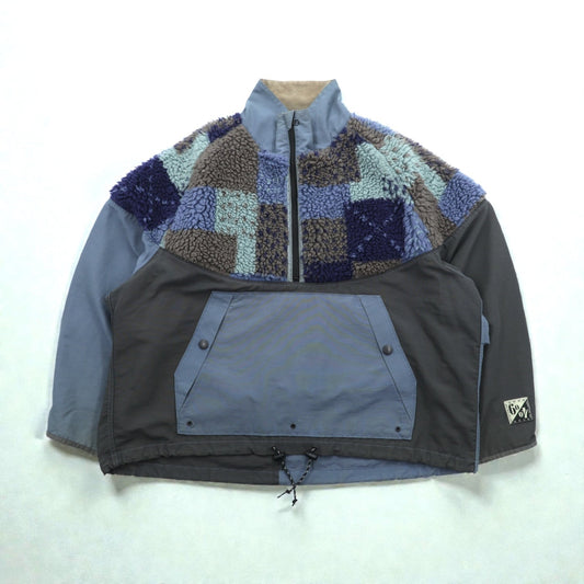 KAPITAL 日本製 60/40 クロス ツギハギ ボア フリースジャケット アノラック L ドローコード TUGIHAGI FLEECE HUTTE ANORAK K2110LJ085