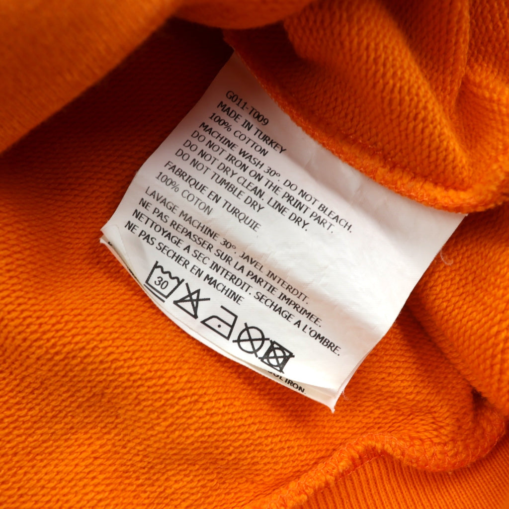 Gosha Rubchinskiy Crew Neck Sweatshirt, Large, Orange, One Point Logo, G011-T009, Made in Turkey