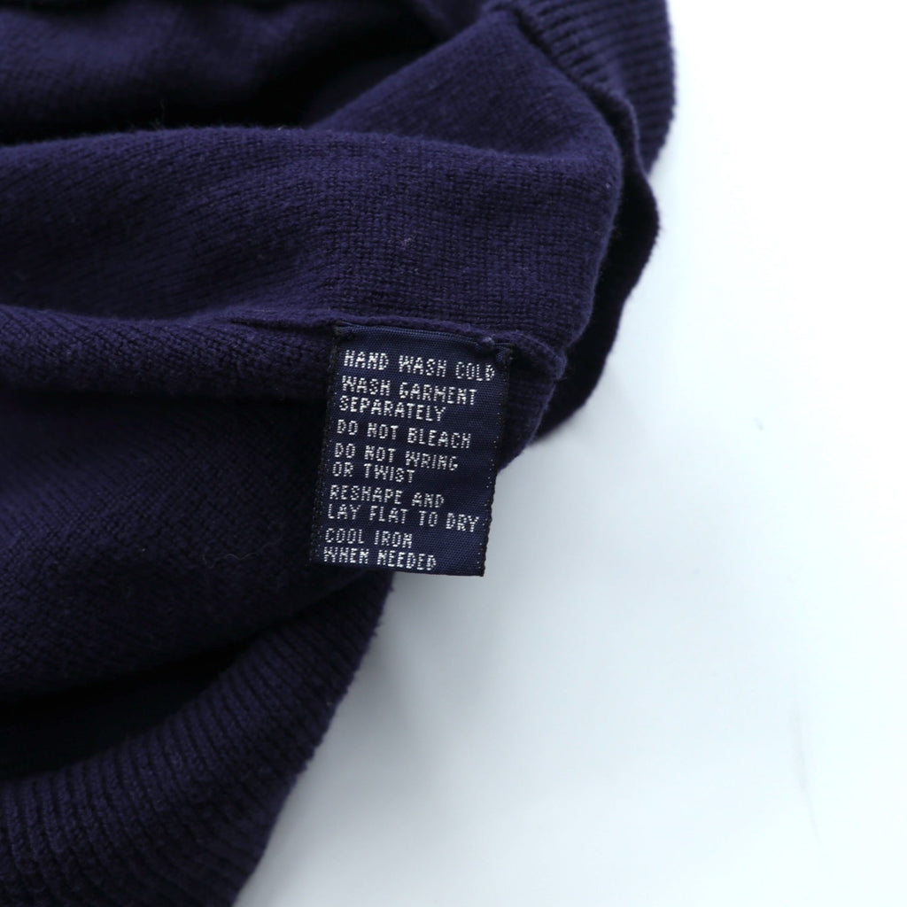 POLO GOLF RALPH LAUREN 90年代 イタリアニット ニットベスト XL ネイビー ITALIAN YARN スモールポニー刺繍