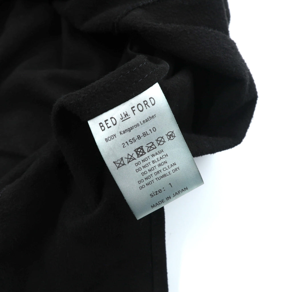 BED J.W FORD 日本製 Suede Leather Blouse シャツ M ブラック カンガルーレザー 夜明け 新世界 21SS-B-BL10