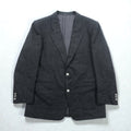 Christian Dior 80s Made in Japan Vintage Leather 2B Tailored Jacket, Leather, XL, Gray Wool, Metal Buttons