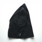Christian Dior 80s Made in Japan Vintage Leather 2B Tailored Jacket, Leather, XL, Gray Wool, Metal Buttons