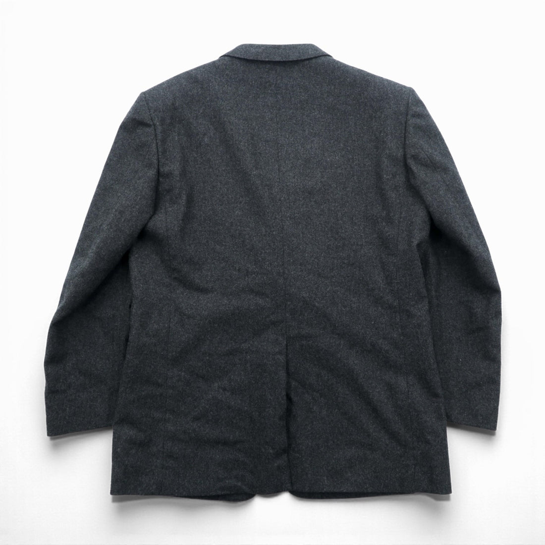 Christian Dior 80s Made in Japan Vintage Leather 2B Tailored Jacket, Leather, XL, Gray Wool, Metal Buttons