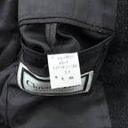 Christian Dior 80s Made in Japan Vintage Leather 2B Tailored Jacket, Leather, XL, Gray Wool, Metal Buttons