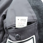 Christian Dior 80s Made in Japan Vintage Leather 2B Tailored Jacket, Leather, XL, Gray Wool, Metal Buttons