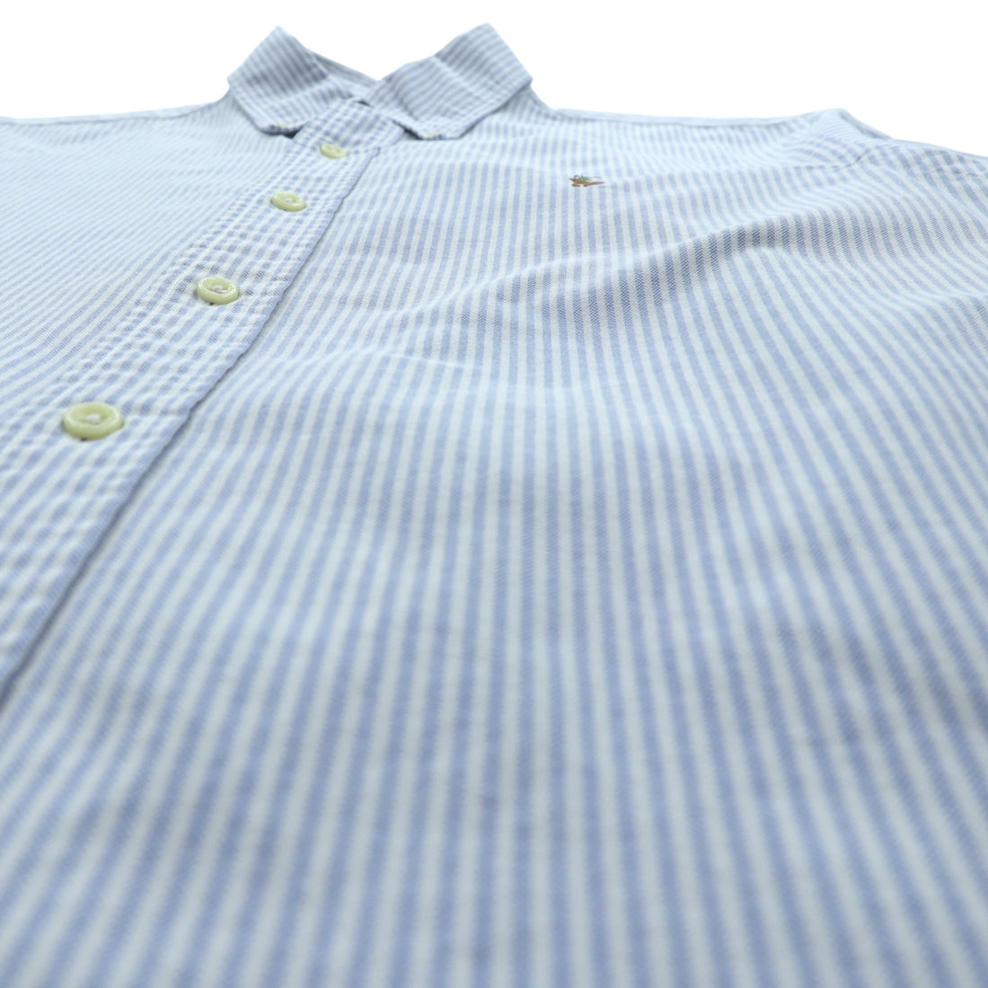 Ralph Lauren Oxford Button Down Shirt, Medium, Blue Stripe, Small Pony Embroidery