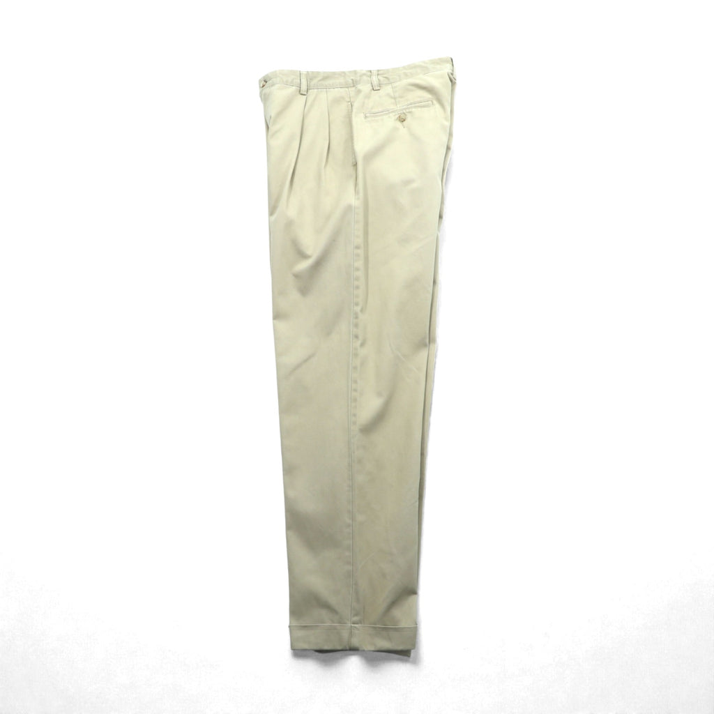 Polo Ralph Lauren 90年代 2タック ワイド チノパンツ スラックス M ベージュ ダブルカフス ポロチノ