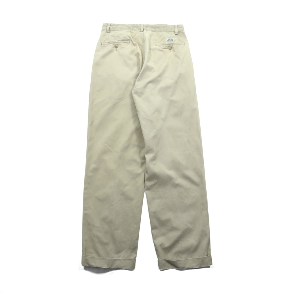 Polo Ralph Lauren 90年代 2タック ワイド チノパンツ スラックス M ベージュ ダブルカフス ポロチノ