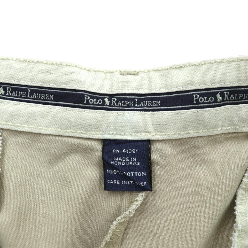Polo Ralph Lauren 90年代 2タック ワイド チノパンツ スラックス M ベージュ ダブルカフス ポロチノ