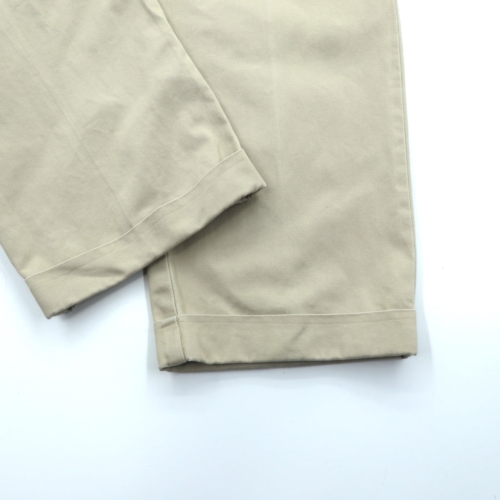 Polo Ralph Lauren 90年代 2タック ワイド チノパンツ スラックス M ベージュ ダブルカフス ポロチノ