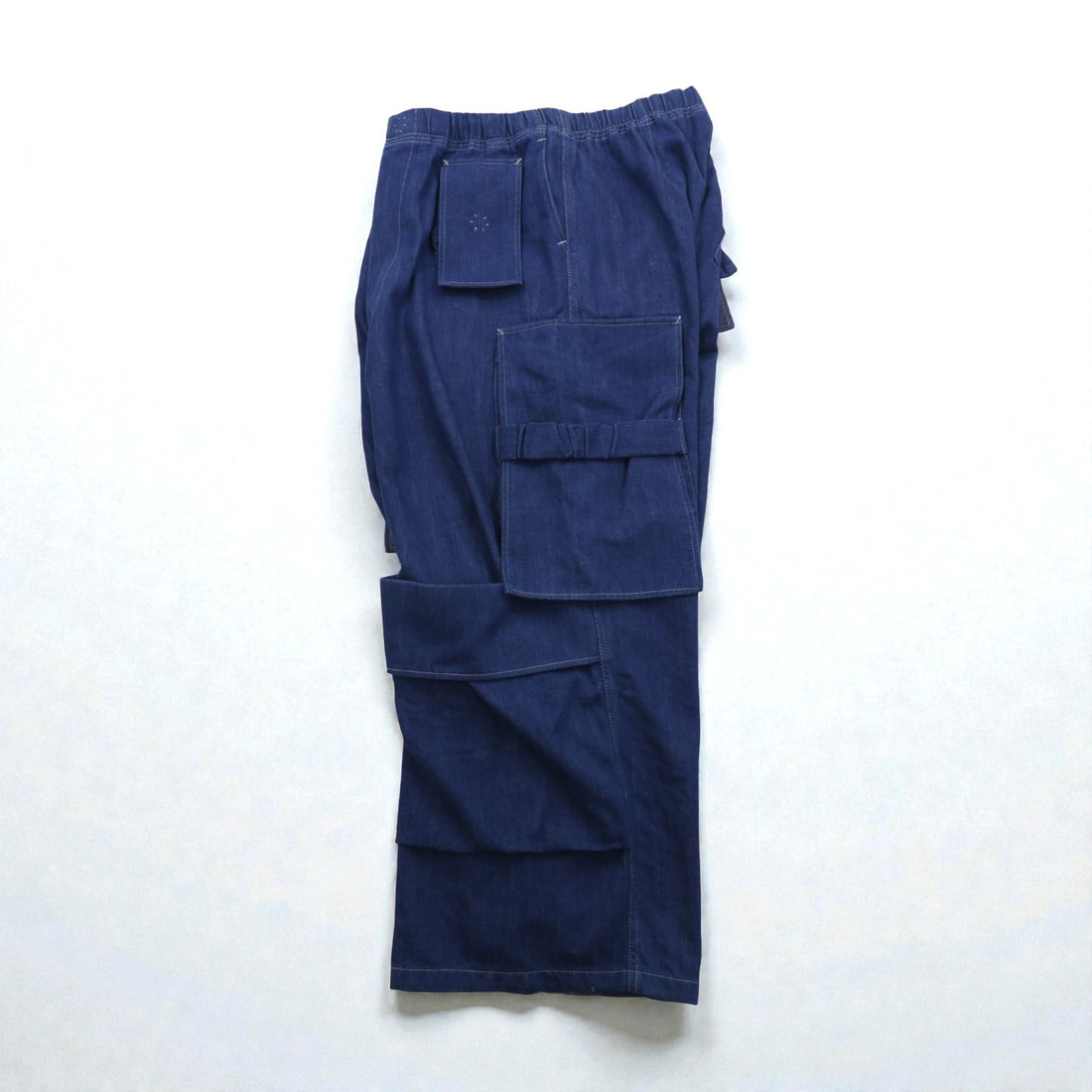 Sasquatchfabrix. Made in Japan Utility Full Flap Denim Pants, Wide Cargo Size M, Indigo, 24SS-PA9-003