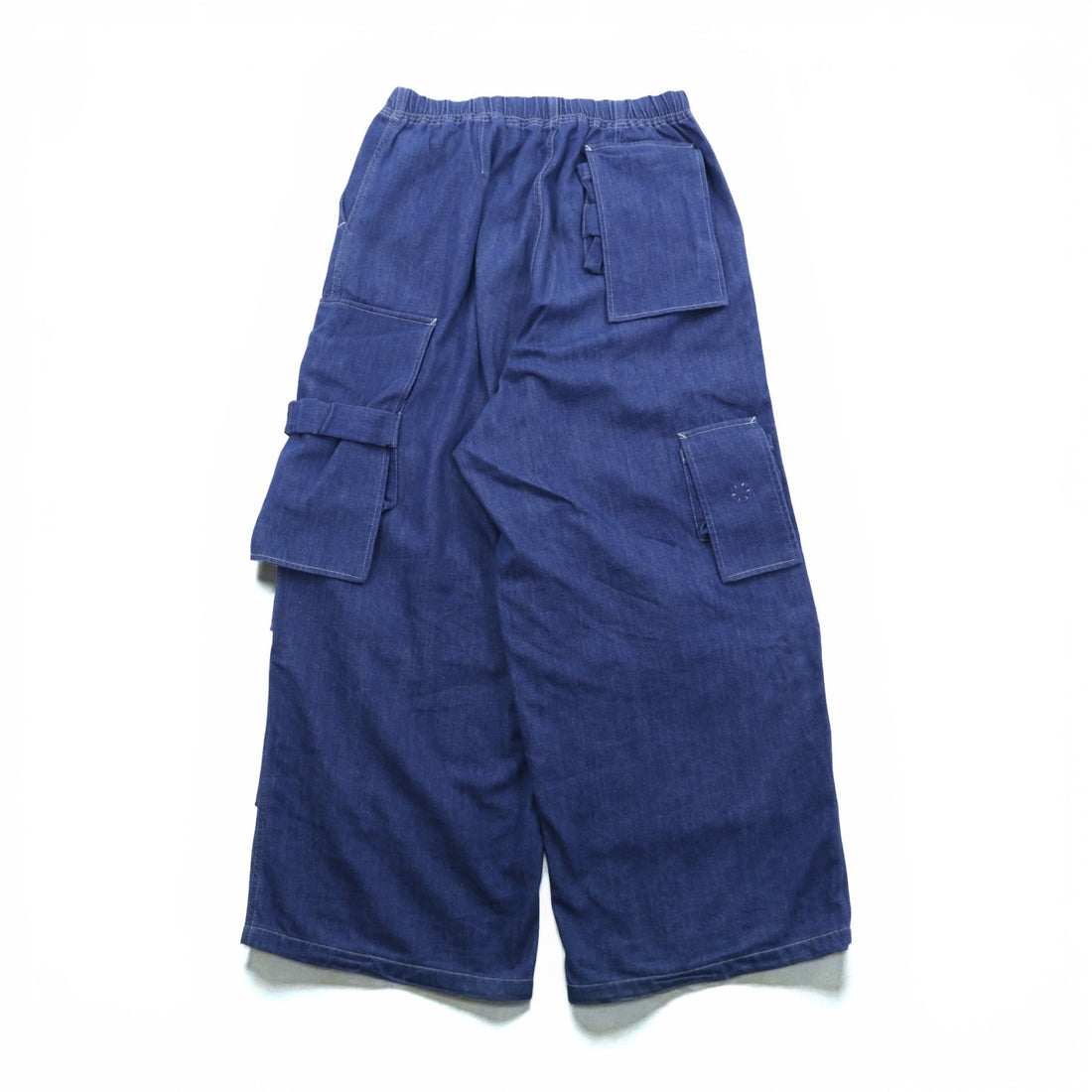 Sasquatchfabrix. Made in Japan Utility Full Flap Denim Pants, Wide Cargo Size M, Indigo, 24SS-PA9-003