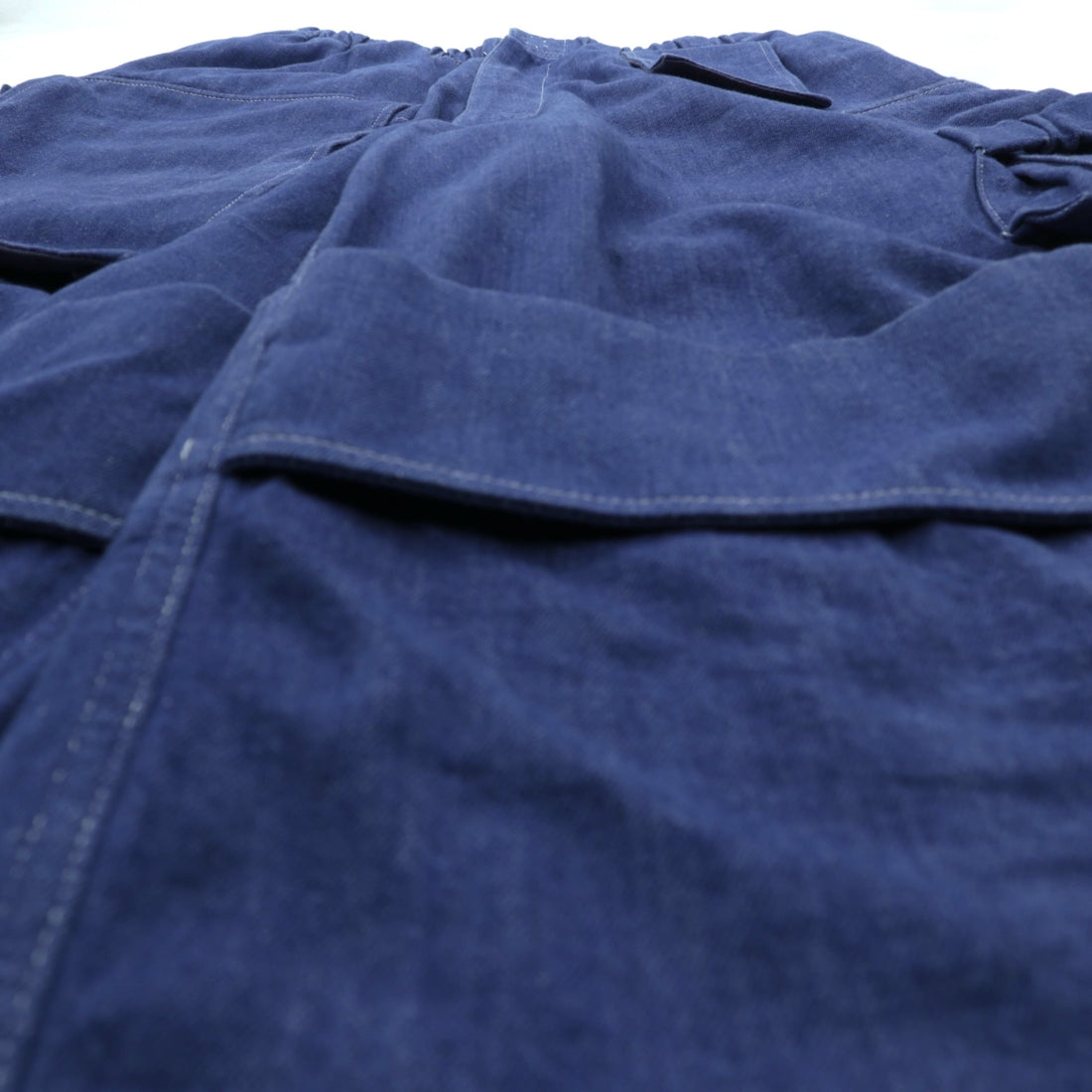 Sasquatchfabrix. Made in Japan Utility Full Flap Denim Pants, Wide Cargo Size M, Indigo, 24SS-PA9-003