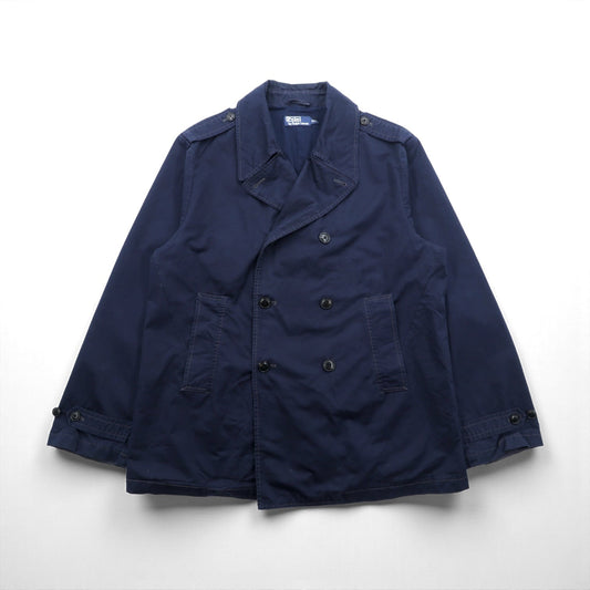 Polo Ralph Lauren 90年代 ミリタリー ダブルブレスト ジャケット ピーコート XL ネイビー エポレット