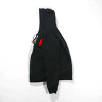 Polo Ralph Lauren Big Pony Embroidery Zip Hoodie, Large, Black, Fleece-Lined, Custom Fit, Cotton