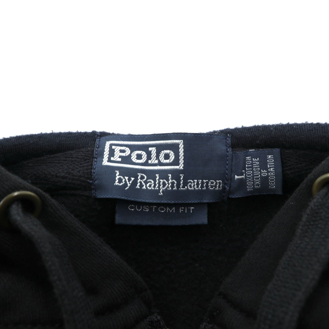 Polo Ralph Lauren Big Pony Embroidery Zip Hoodie, Large, Black, Fleece-Lined, Custom Fit, Cotton