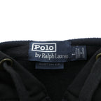 Polo Ralph Lauren Big Pony Embroidery Zip Hoodie, Large, Black, Fleece-Lined, Custom Fit, Cotton