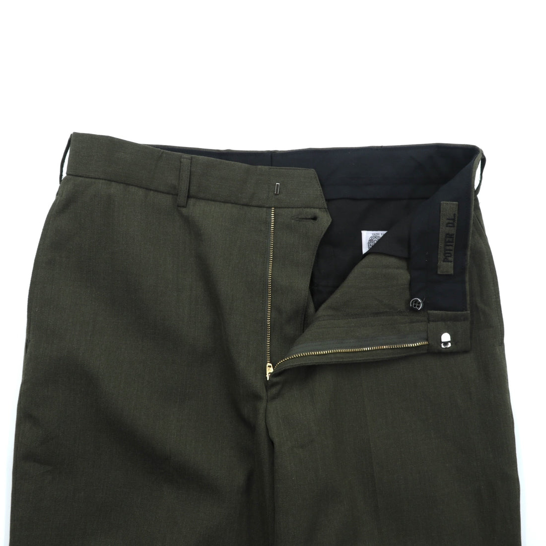 USMCワンピースTrousers スラックス パンツ L カーキ ウール ギャバジン DEFENSE LOSISTICS AGENCY 8405-01-279-7702