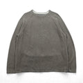 Eddie Bauer 前V クルーネック コットン ニット セーター XL ベージュ ラグランスリーブ