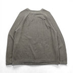 Eddie Bauer 前V クルーネック コットン ニット セーター XL ベージュ ラグランスリーブ