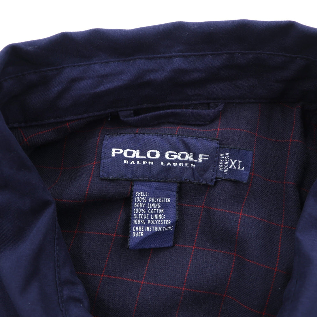 POLO GOLF RALPH LAUREN 90年代 ピーチスキン スウィングトップ ハリントンジャケット XL ネイビー 裏地チェック スモールポニー刺繍 チンストラップ